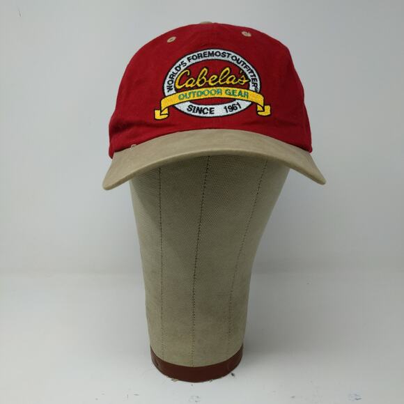 Paramount Headgear Cabela's Slideback Hat Embroidered Logo Red OSFA - Picture 2 of 11